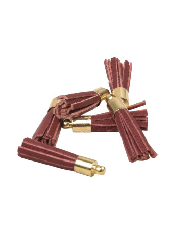 Mini pompon 6 pezzi rosso bordeaux 2,5 cm