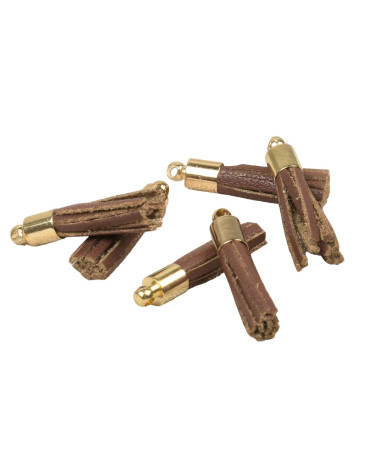 Mini-Pompons 6 Stück braun 2,5cm