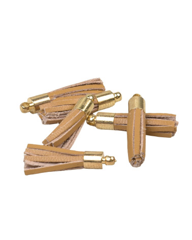 Mini-Pompons 6 Stück beige 2,5cm