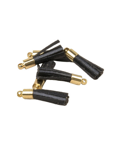 Mini-Pompons 6 Stück schwarz 2,5cm