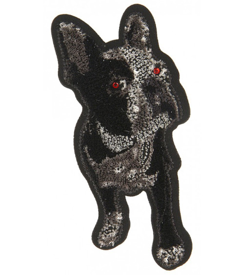 Large bulldog iron-on patch