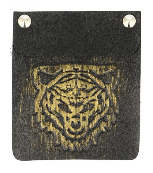 Sew-on patch large gold and black tiger relief patch