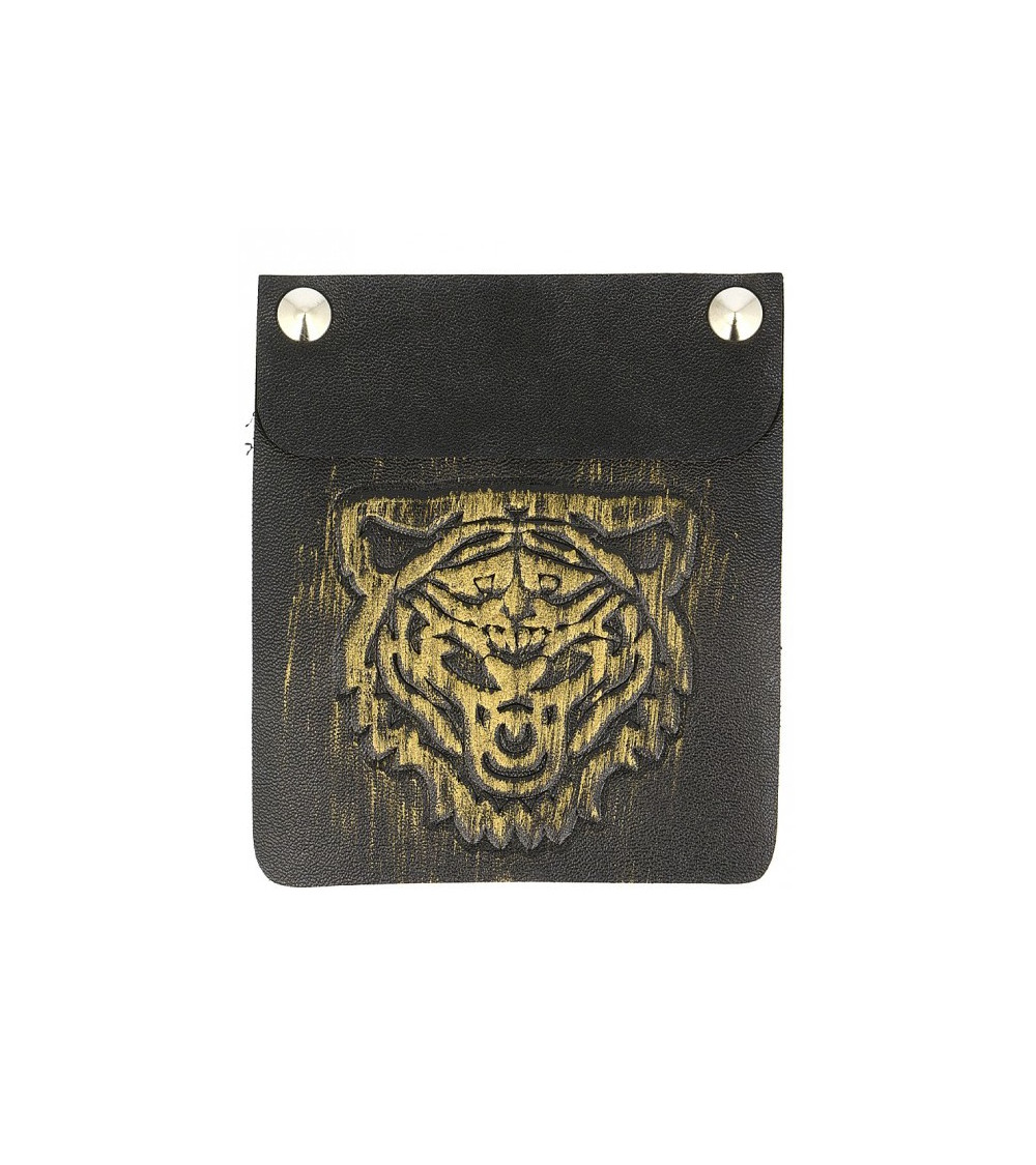 Sew-on patch large gold and black tiger relief patch