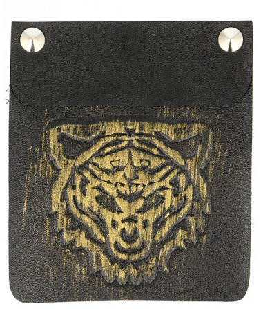 Sew-on patch large gold and black tiger relief patch