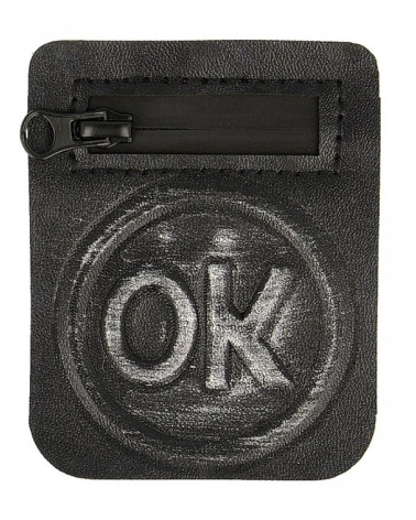 Large gray and black OK relief patch sewing badge