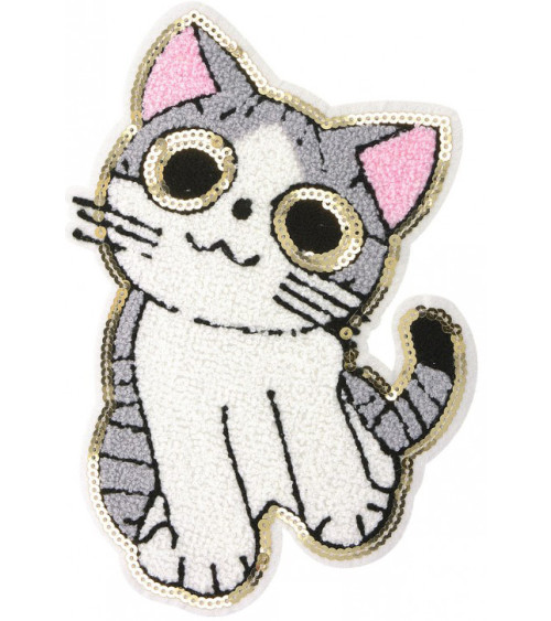 Sequin cat patch to sew