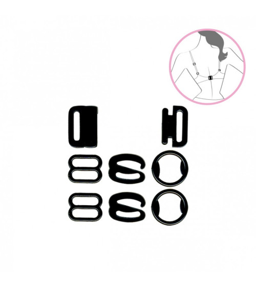 Black bra clips set
