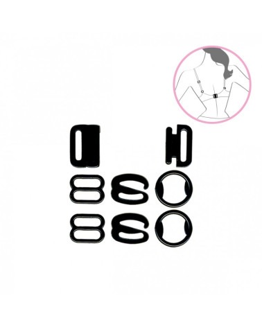 Black bra clips set