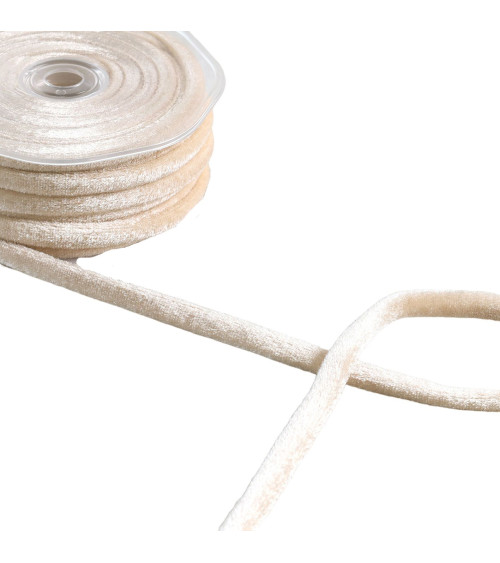 10m spool of ecru velvet cord 8mm