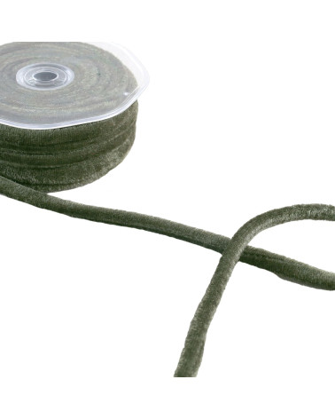 10m spool of velvet cord Khaki green 8mm