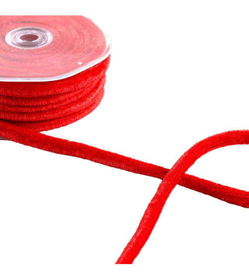 10m spool of Hermès red velvet cord 8mm