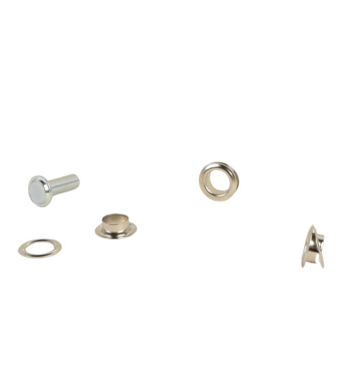 Set of 10 eyelets 15mm silver color and tool