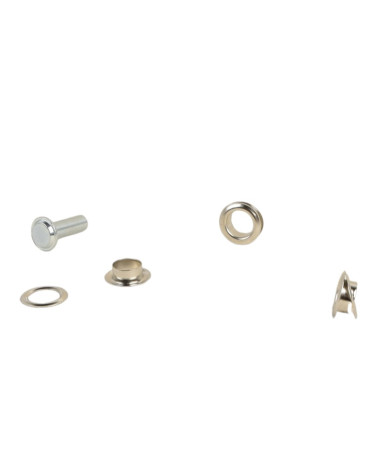 Set of 10 eyelets 15mm silver color and tool