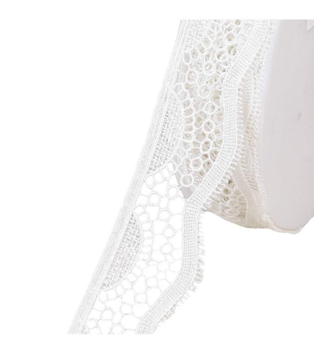 18m spool guipure waves white 42mm