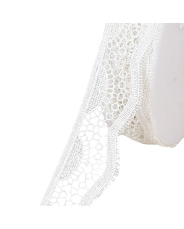 Bobina 18m ondas guipur blanco 42mm