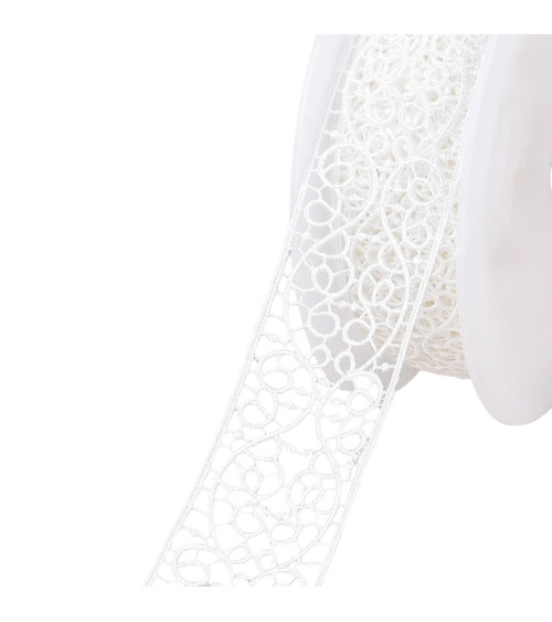 18m spool of guipure between two white arabesques 38mm