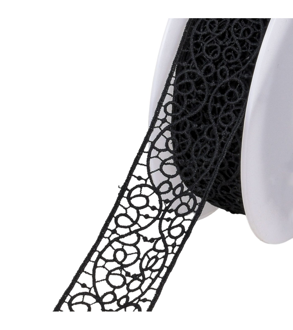 18m spool of guipure between two black arabesques 38mm