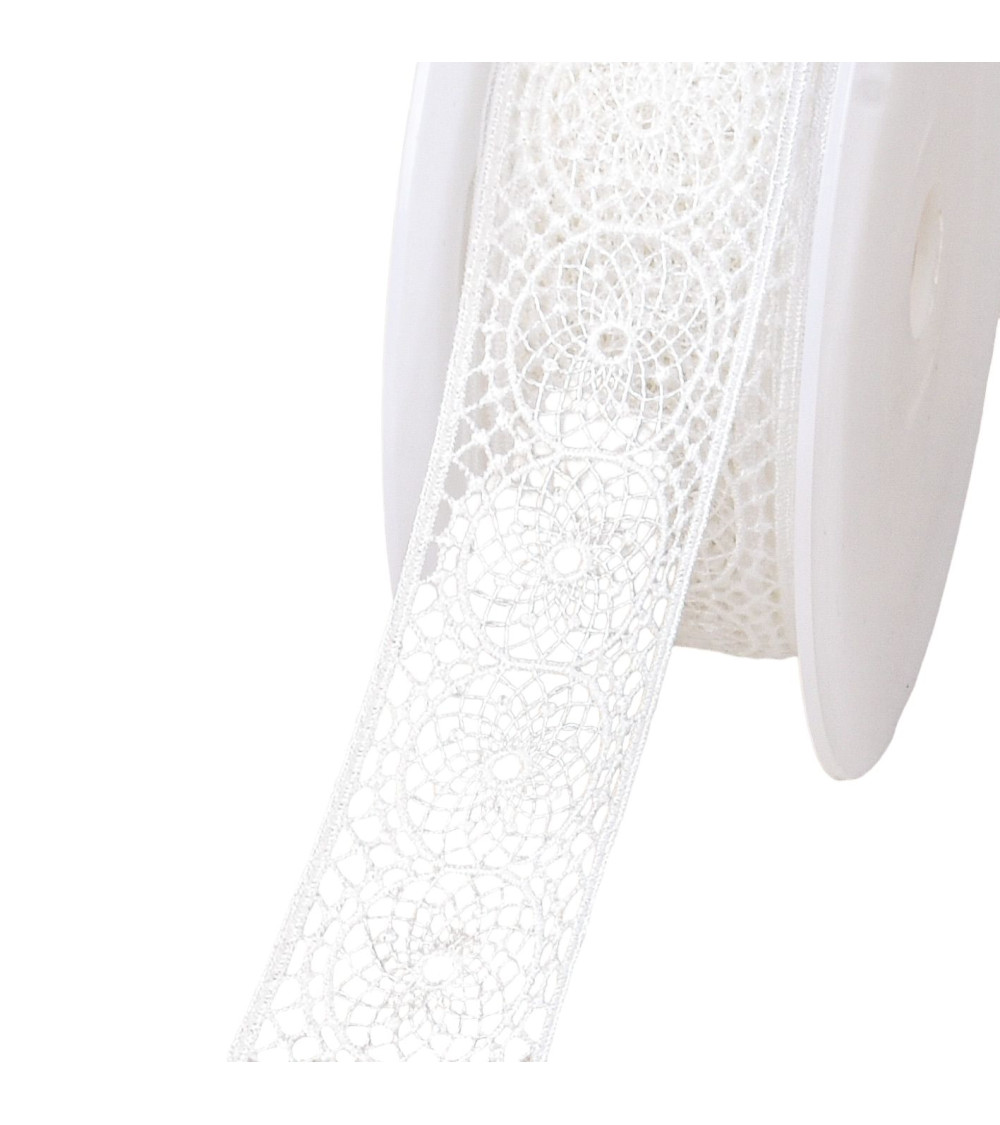 18m spool of guipure between two white circles 40mm