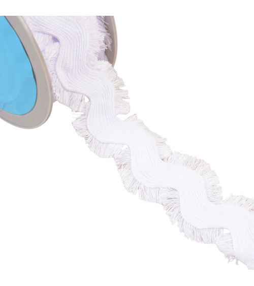 10m reel white fringed serpentine 60mm