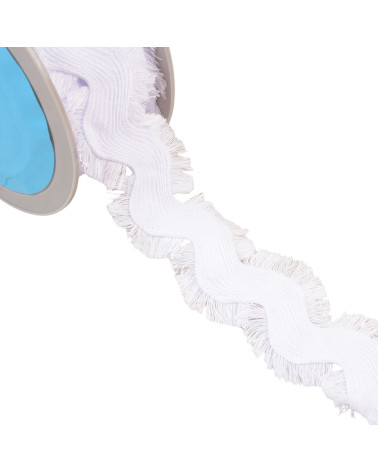 10m reel white fringed serpentine 60mm