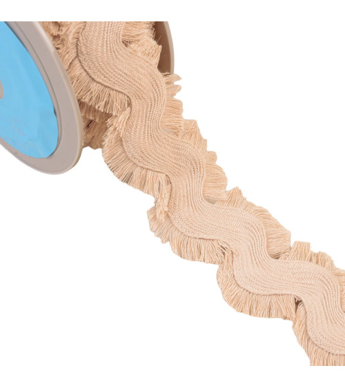 10m reel beige fringed serpentine 60mm