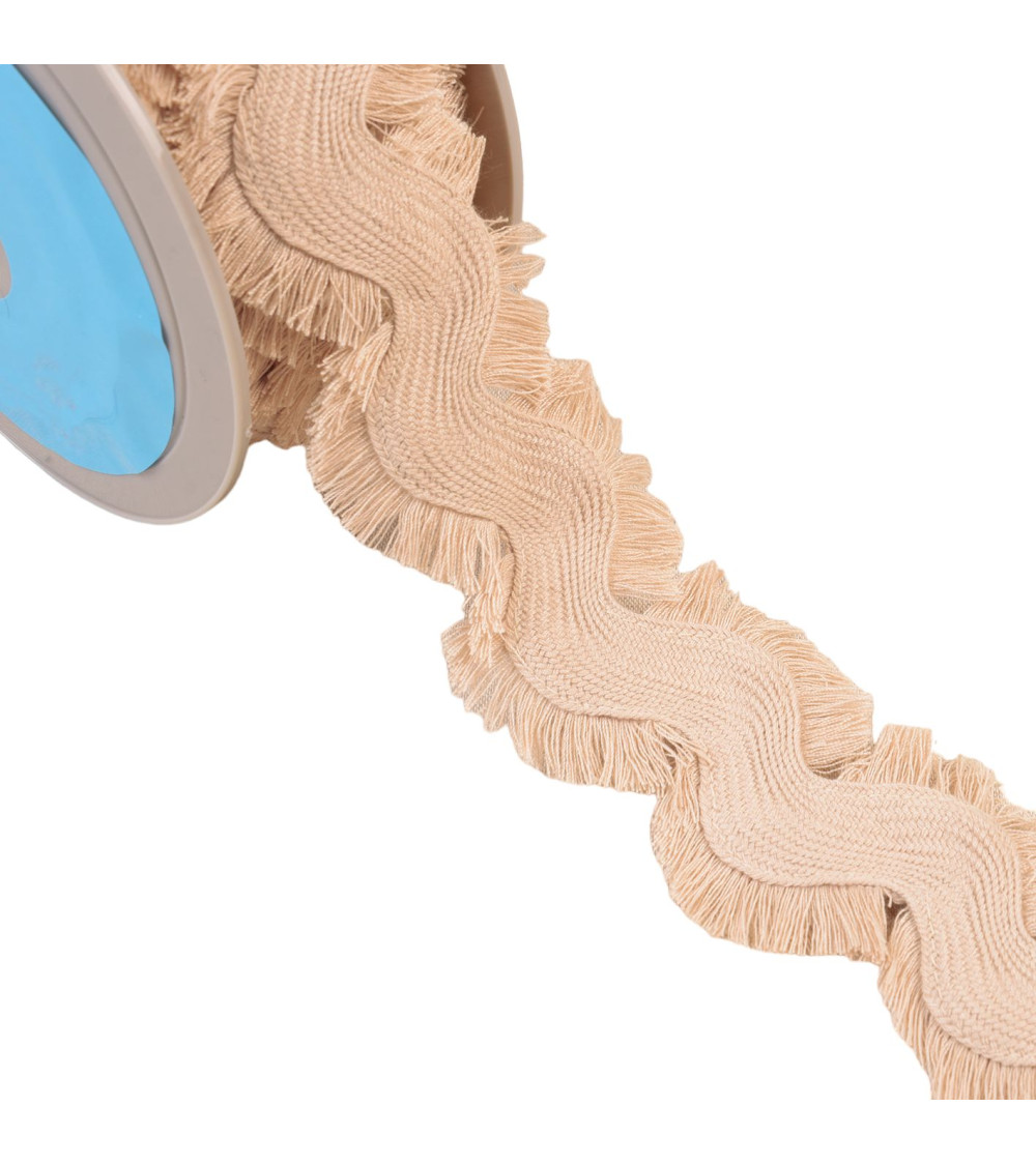 10m reel beige fringed serpentine 60mm