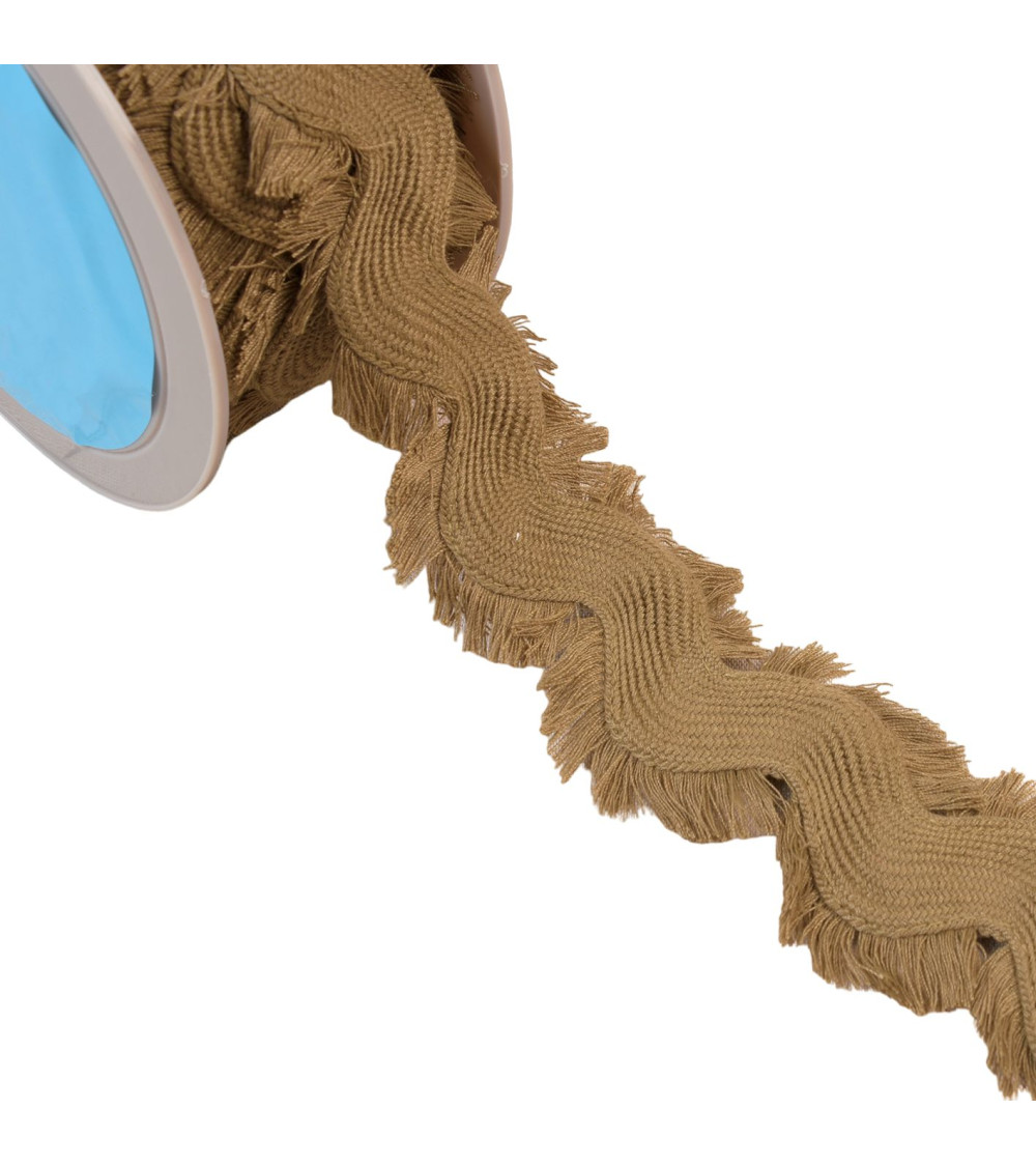 10m spool dark beige fringed serpentine 60mm