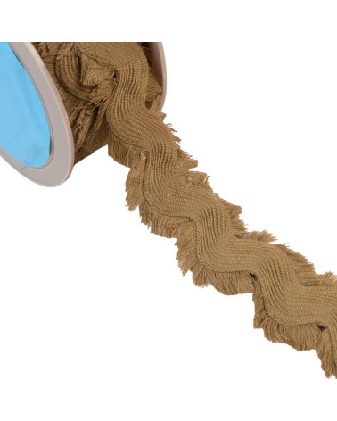 10m spool of dark beige fringed serpentine 60mm