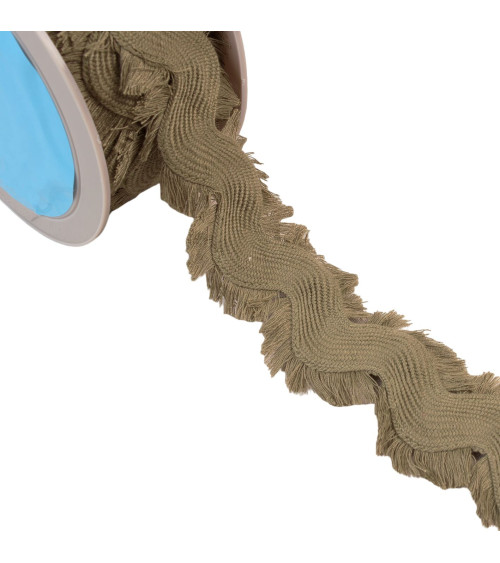 10m spool taupe brown fringed serpentine 60mm