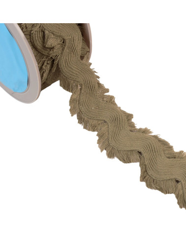 10m reel of taupe brown fringed serpentine 60mm