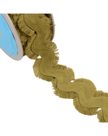 Spool 10m serpentine fringed khaki green 60mm