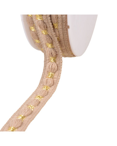 Spool of 20m beige woolen braid 20mm