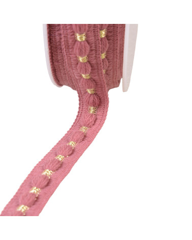 20m spool of old pink woolen braid 20mm