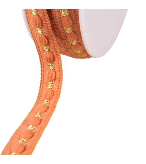 20m reel of orange woolen braid 20mm