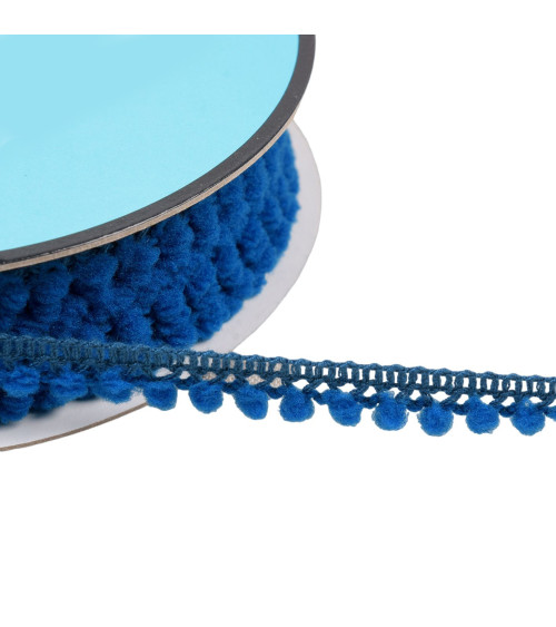25m spool with small royal blue pompoms 10mm