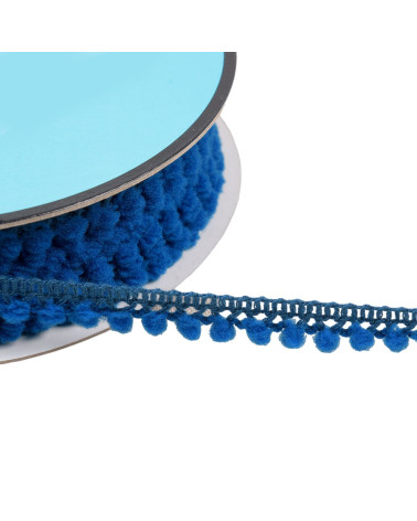 25m spool with small royal blue pompoms 10mm