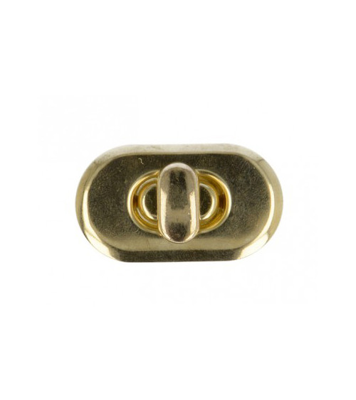 Turnstile clasp for gold-colored bag