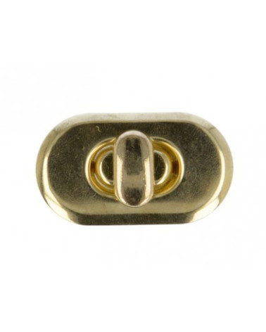 Turnstile clasp for gold-colored bag