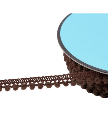 25m spool with small brown pompoms 10mm