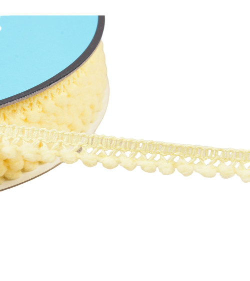 25m spool with small straw yellow pompoms 10mm