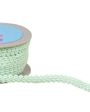 Bobine 20m galon points d'épis vert nil 11mm