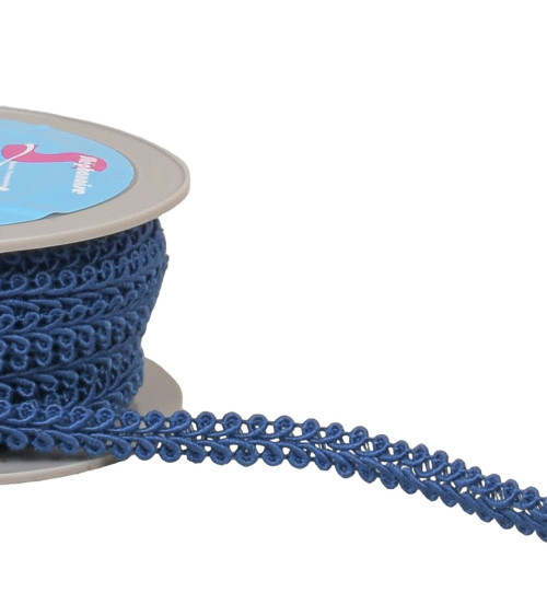 20m spool of blue/burgundy cornflower stitch braid 11mm