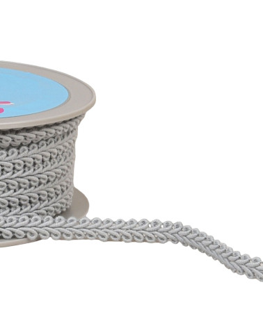 20-m-Rolle, hellgraues Maiskolben-Stichgeflecht, 11 mm
