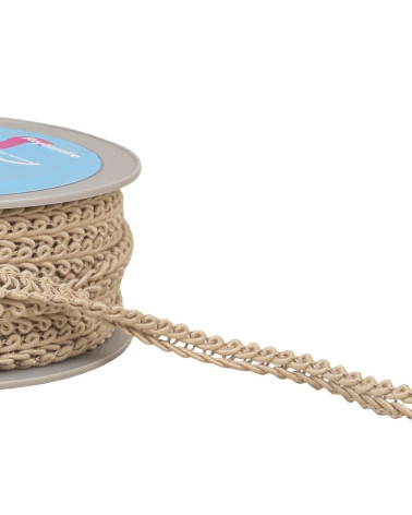Bobine 20m galon points d'épis beige 11mm
