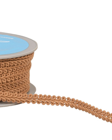 Bobina da 20 m di treccia punto pannocchia beige scuro da 11 mm