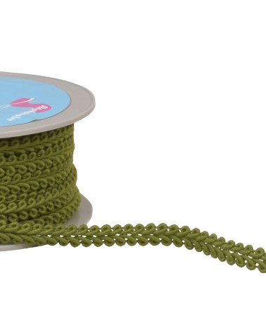 20-m-Spule mit khakigrünem, kornblumenfarbenem Stichgeflecht, 11 mm