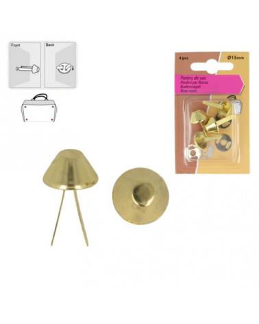 Set of 4 gold-colored bag pads 15mm