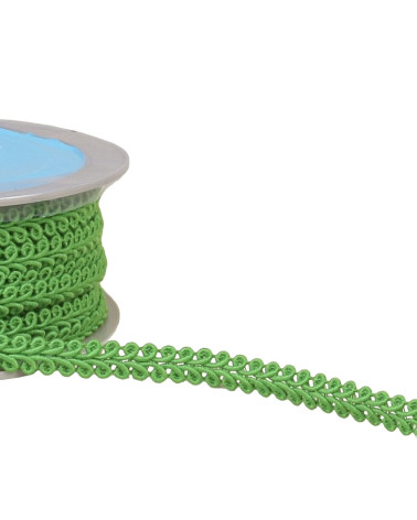 Bobine 20m galon points d'épis vert kaki 11mm