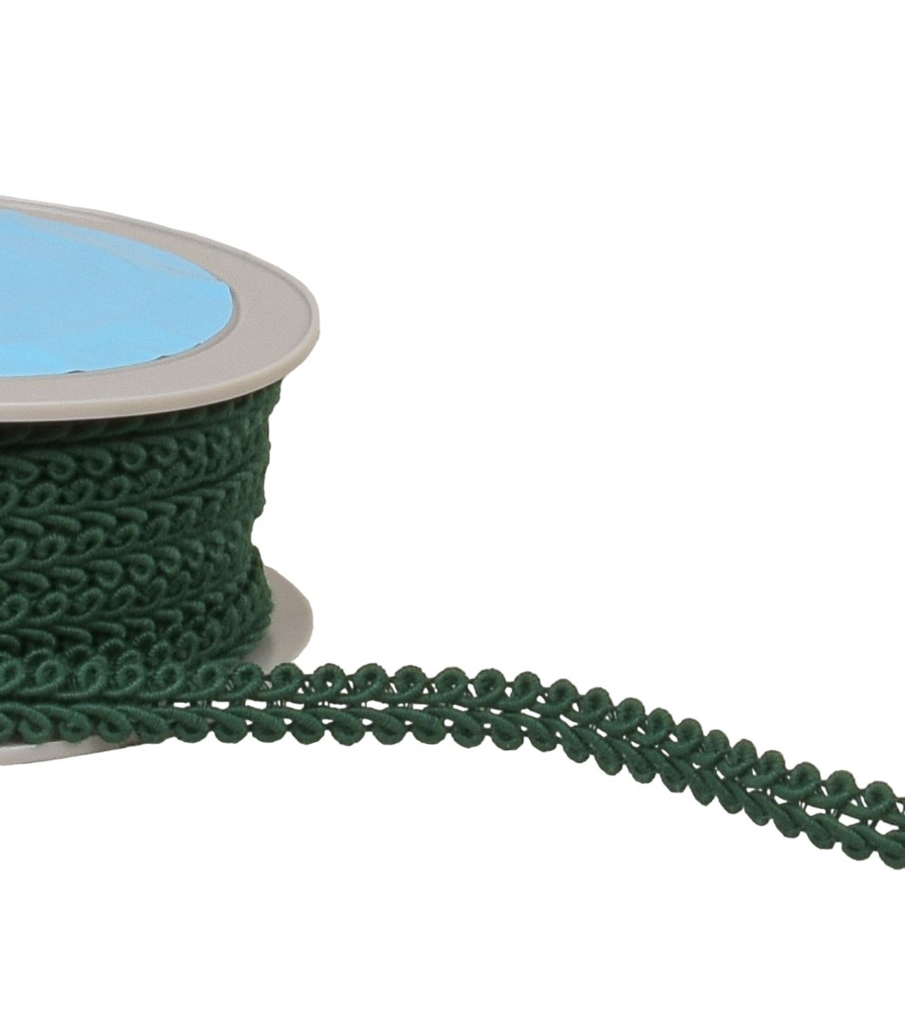 20m spool of bottle green cornflower stitch braid 11mm