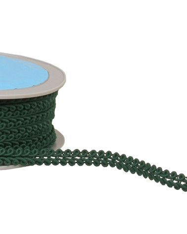 Bobine 20m galon points d'épis vert bouteille 11mm